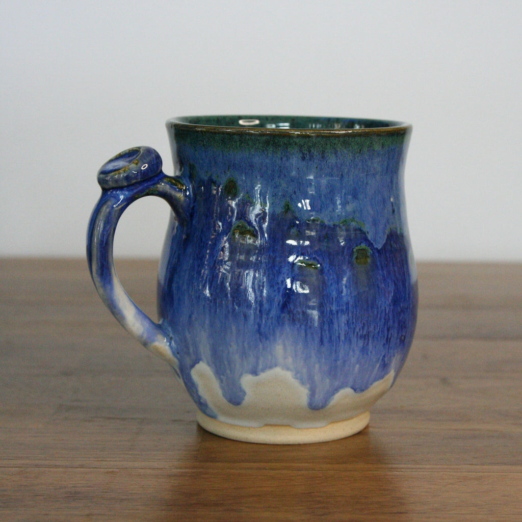 Handmade Cornflower glaze large mug, thrown stoneware pottery by Emma Kathryn Pottery