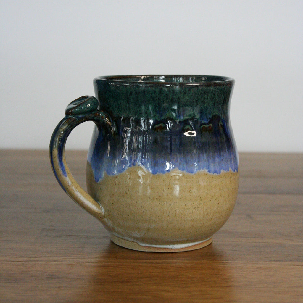 Handmade Cornflower glaze large mug, thrown stoneware pottery by Emma Kathryn Pottery