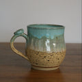 Handmade Sea Breeze glaze large mug, thrown stoneware pottery by Emma Kathryn Pottery