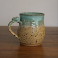 Handmade Sea Breeze glaze large mug, thrown stoneware pottery by Emma Kathryn Pottery