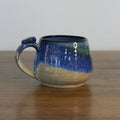 Handmade Cornflower glaze small mug, thrown stoneware pottery by Emma Kathryn Pottery