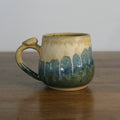 Handmade Rocky Hillside glaze small mug, thrown stoneware pottery by Emma Kathryn Pottery