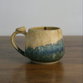 Handmade Rocky Hillside glaze small mug, thrown stoneware pottery by Emma Kathryn Pottery