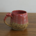 Handmade Pink Peony glaze small mug, thrown stoneware pottery by Emma Kathryn Pottery
