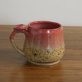 Handmade Pink Peony glaze small mug, thrown stoneware pottery by Emma Kathryn Pottery