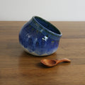 Handmade Cornflower glaze salt pig, thrown stoneware pottery by Emma Kathryn Pottery