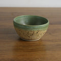 Handmade Woodland glaze dip bowl, thrown stoneware pottery by Emma Kathryn Pottery