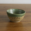 Handmade Woodland glaze dip bowl, thrown stoneware pottery by Emma Kathryn Pottery