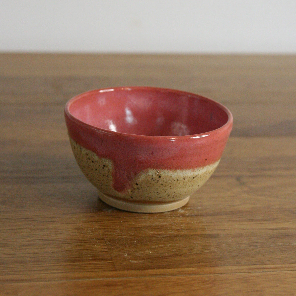 Handmade Pink Peony glaze dip bowl, thrown stoneware pottery by Emma Kathryn Pottery