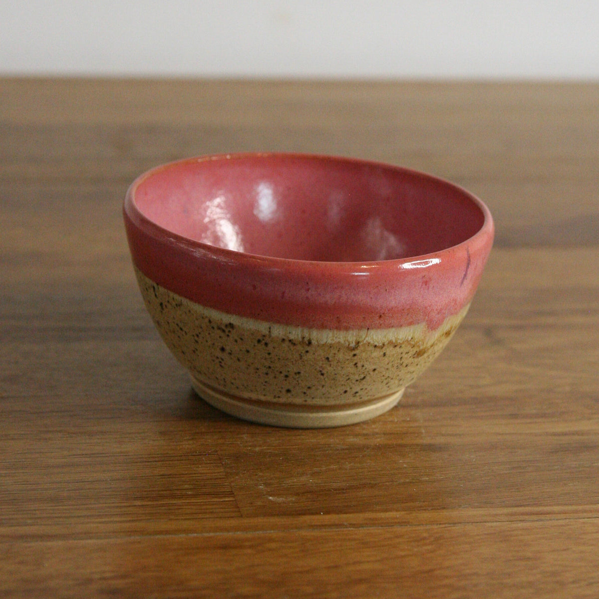 Handmade Pink Peony glaze dip bowl, thrown stoneware pottery by Emma Kathryn Pottery