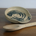 Handmade Makers Mark glaze spoon rest, thrown stoneware pottery by Emma Kathryn Pottery